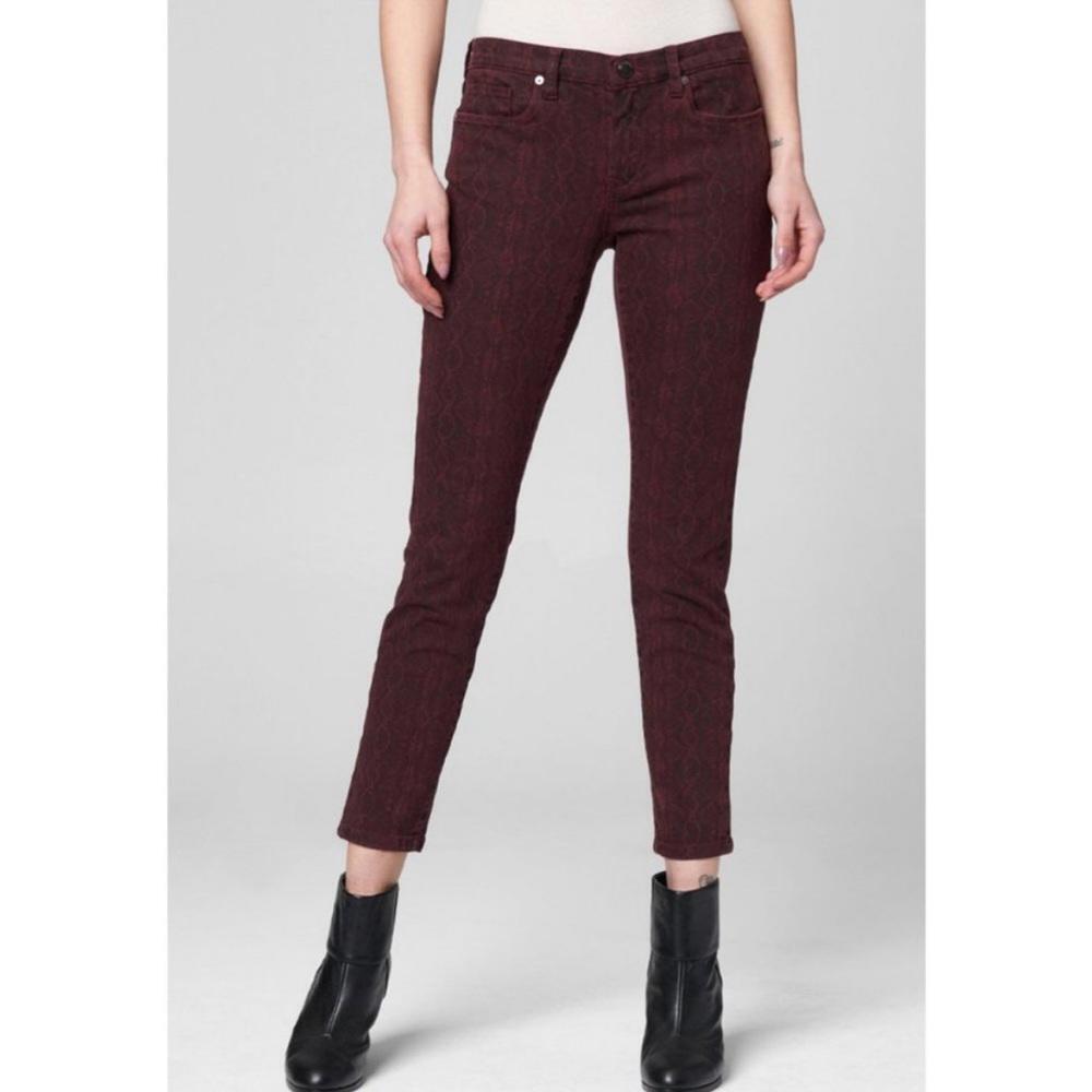 Blank NYC Red and Black Ankle Cropped Jeans